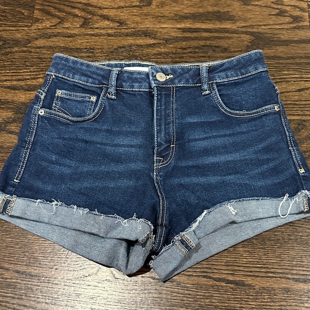 Zara Dark Blue Jean Shorts